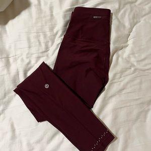 Maroon Lululemon Leggings Size 2